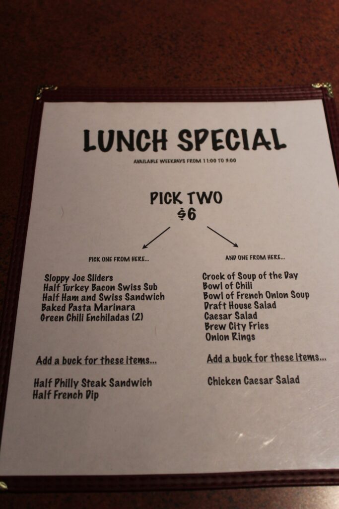 The draft House Menu (Updated July 2026)